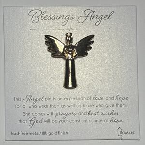 Roman Blessings Angel Gold‎ Tone Brooch PB146